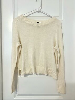 Divided Cream Scoopneck Knit Sweater